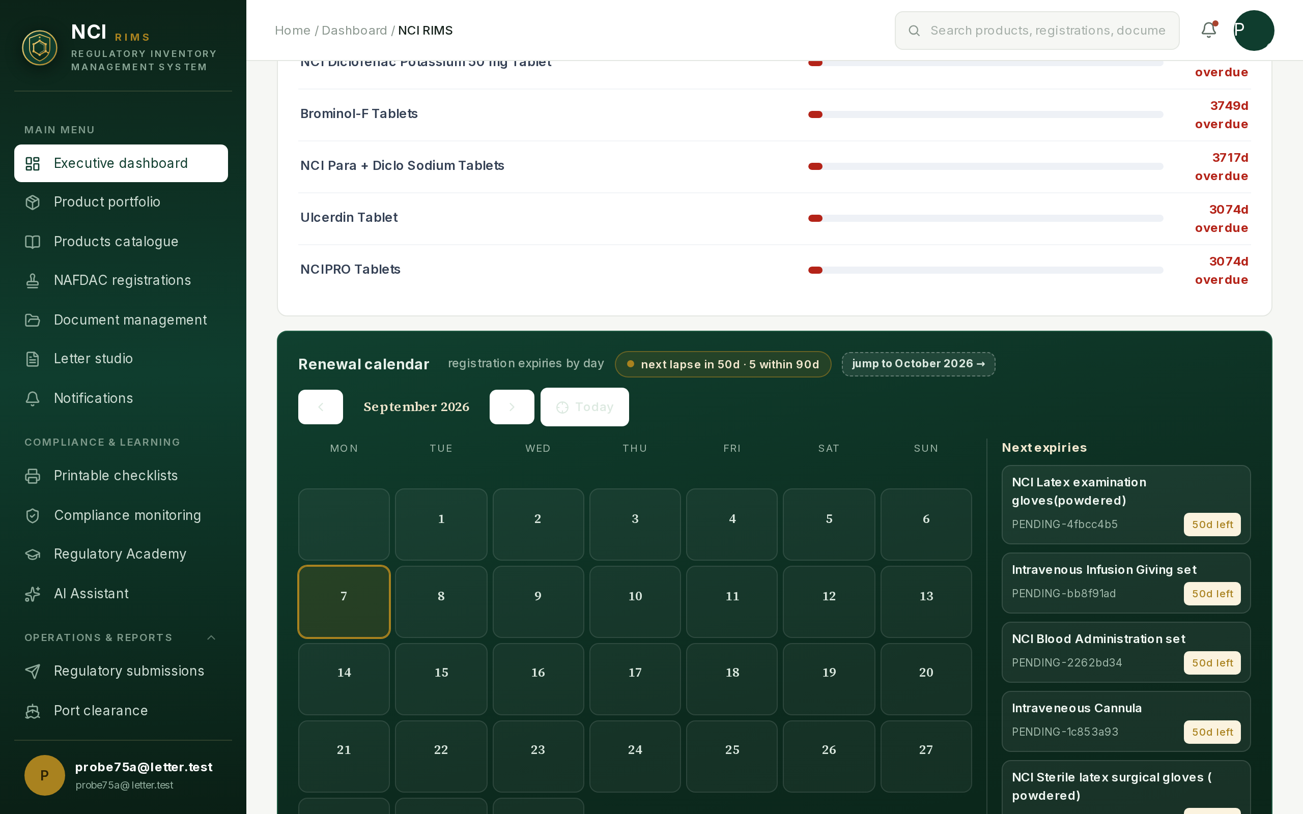 RIMS Dashboard